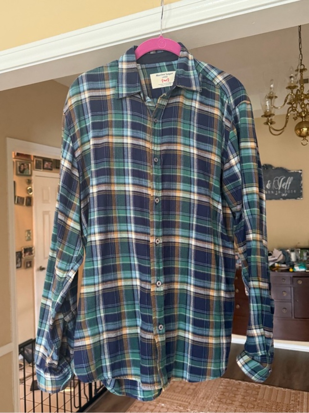 Marine Layer men’s flannel size L EUC casual coastal button down